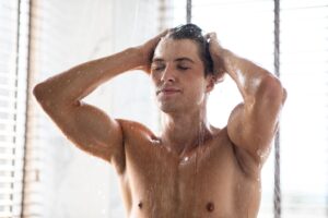 Man showers before bed as a way to sleep cooler