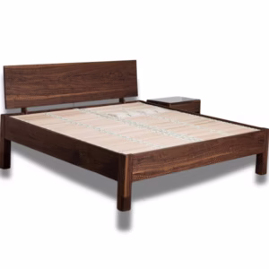 Pummer bed frame with SAMINA slats in solid walnut