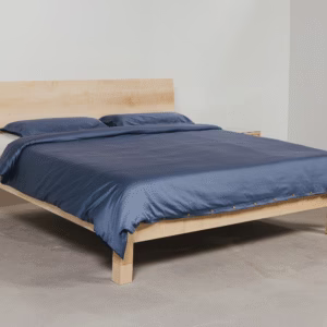 samina bed with inclined bed frame in solid maple