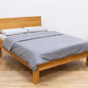 dark grey duvet cover with light grey sheets