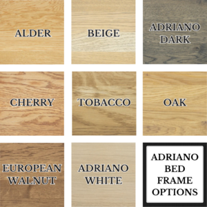 Adriano bed frame wood options