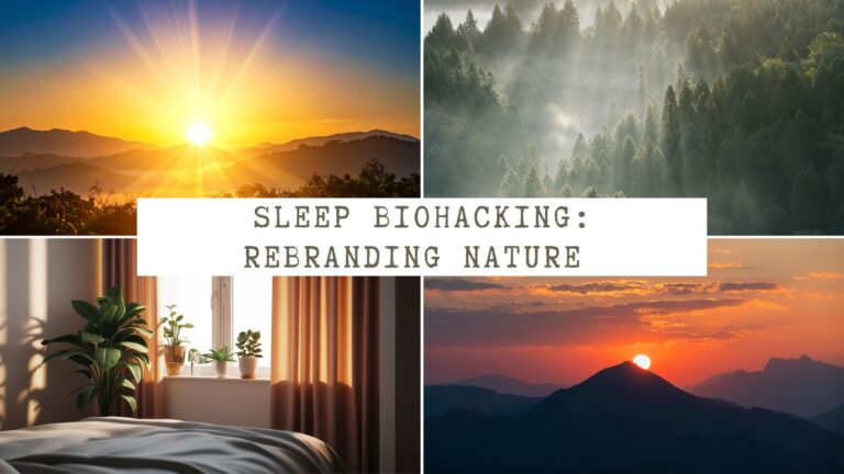 sleep biohacking - rebranding nature with four by four collage of sunset and sunrise