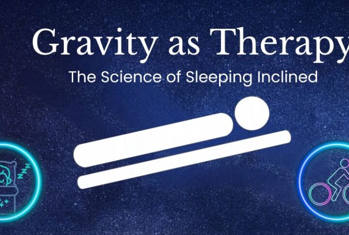 gravity as therapy with icons for heart and brain health